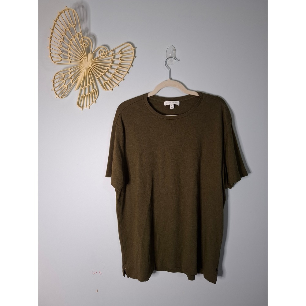 Banana Republic Mens XL Olive Green Cotton Crewneck Short Sleeve T-Shirt Tee